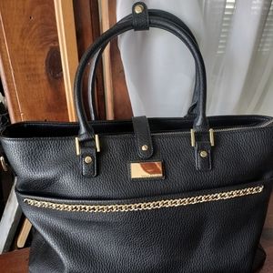 Beautiful Black Leather Vince Camuto Travel Bag